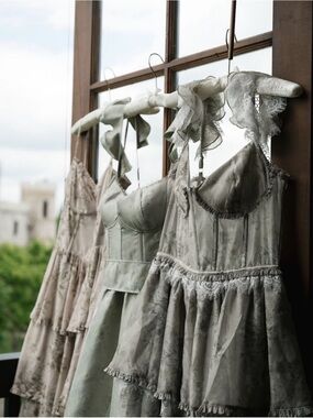 V. Chapman Jolie Dress in Sage Tapestry